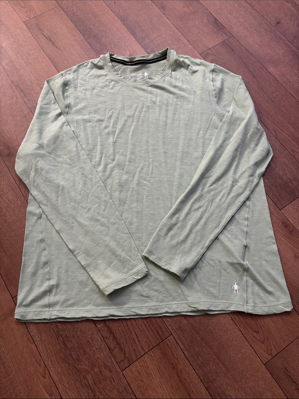 Smartwool Size 1X Long Sleeve Light Green Merino Wool Blend Baselayer Spring